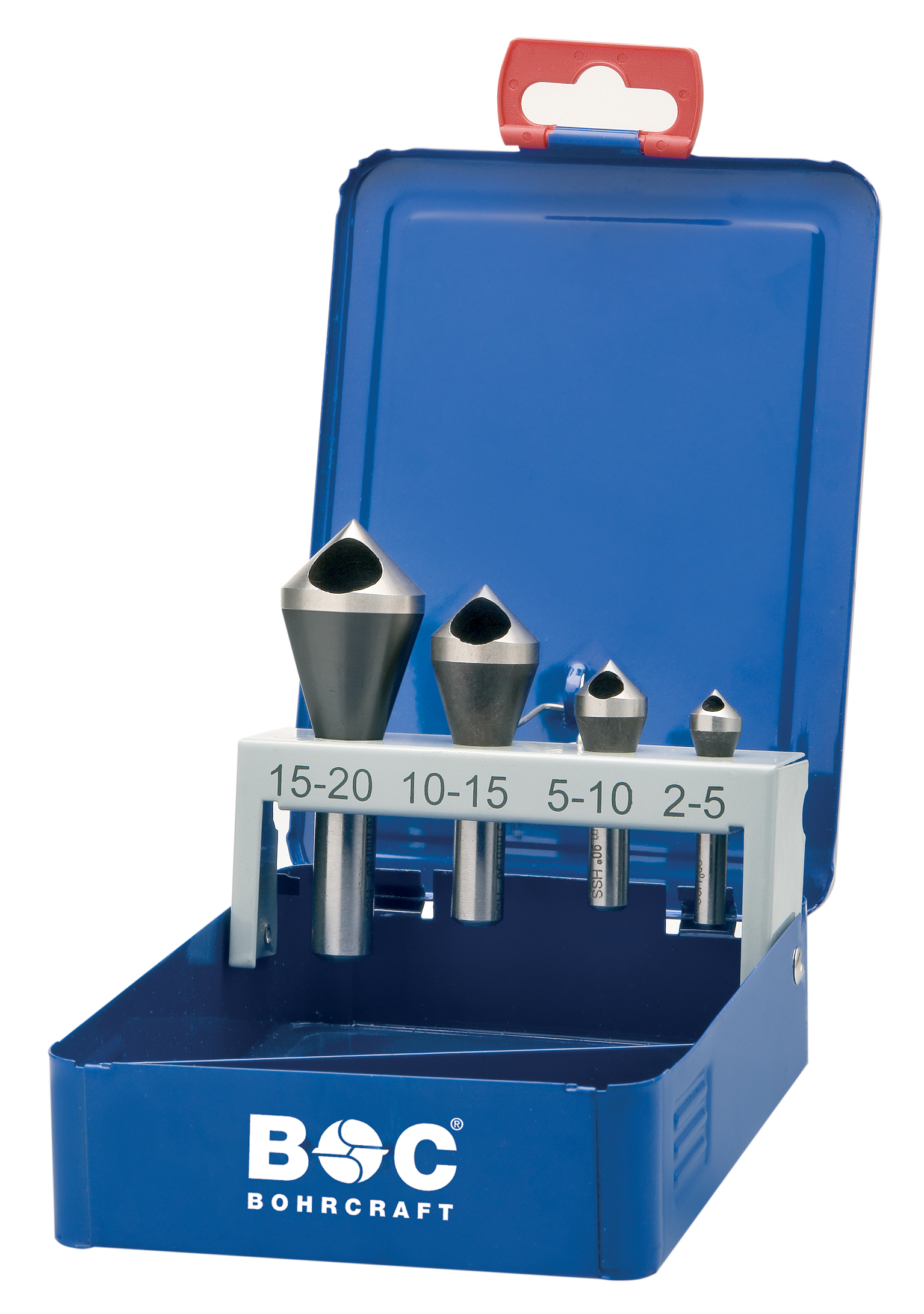 BOHRCRAFT 17201410004 Assortment of cylindrical deburrers HSS Gr.1-4 4pcs, metal case