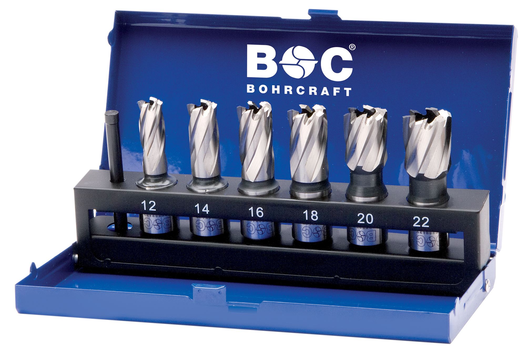BOHRCRAFT 19511310006 HSS-E Co8 Weldon Core Drill Bit Set + extractor, 7 pcs