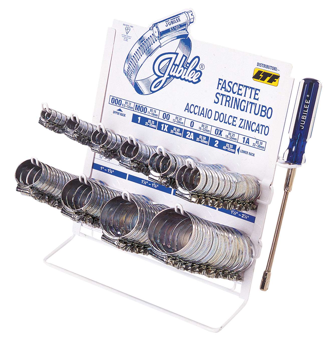 LTF 730.50 Display rack for reinforced type mild steel zinc-plated cable ties