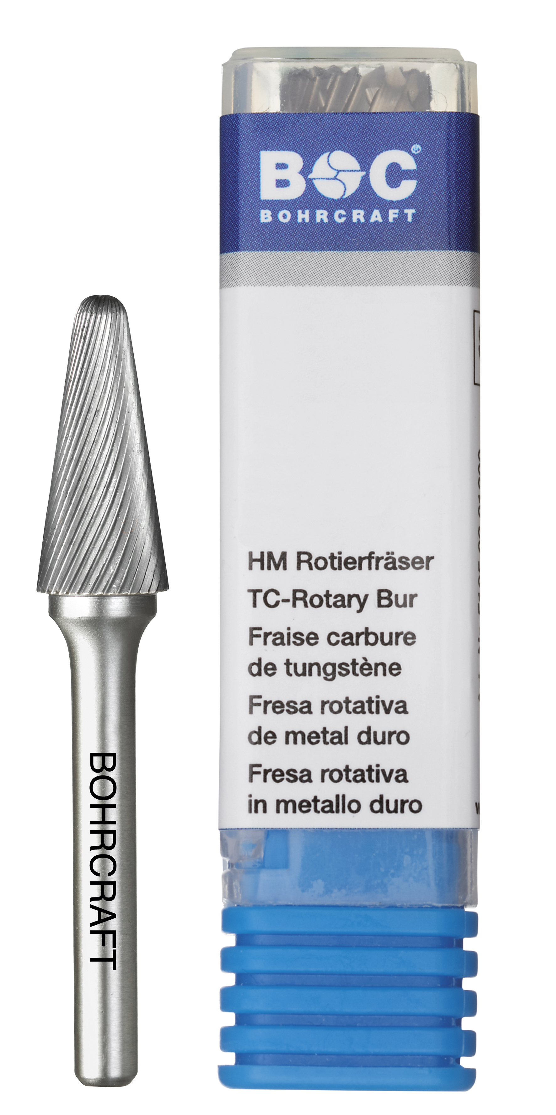 BOHRCRAFT 51540300603 Rotary cutter with rounded tip in MD, shape L, DIN 8033 Z5, shank 3 mm ø 6 mm