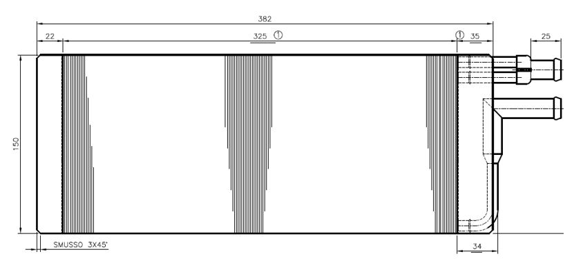 Evaporator - Exchange Area (W x H x D): 330 x 150 x 75