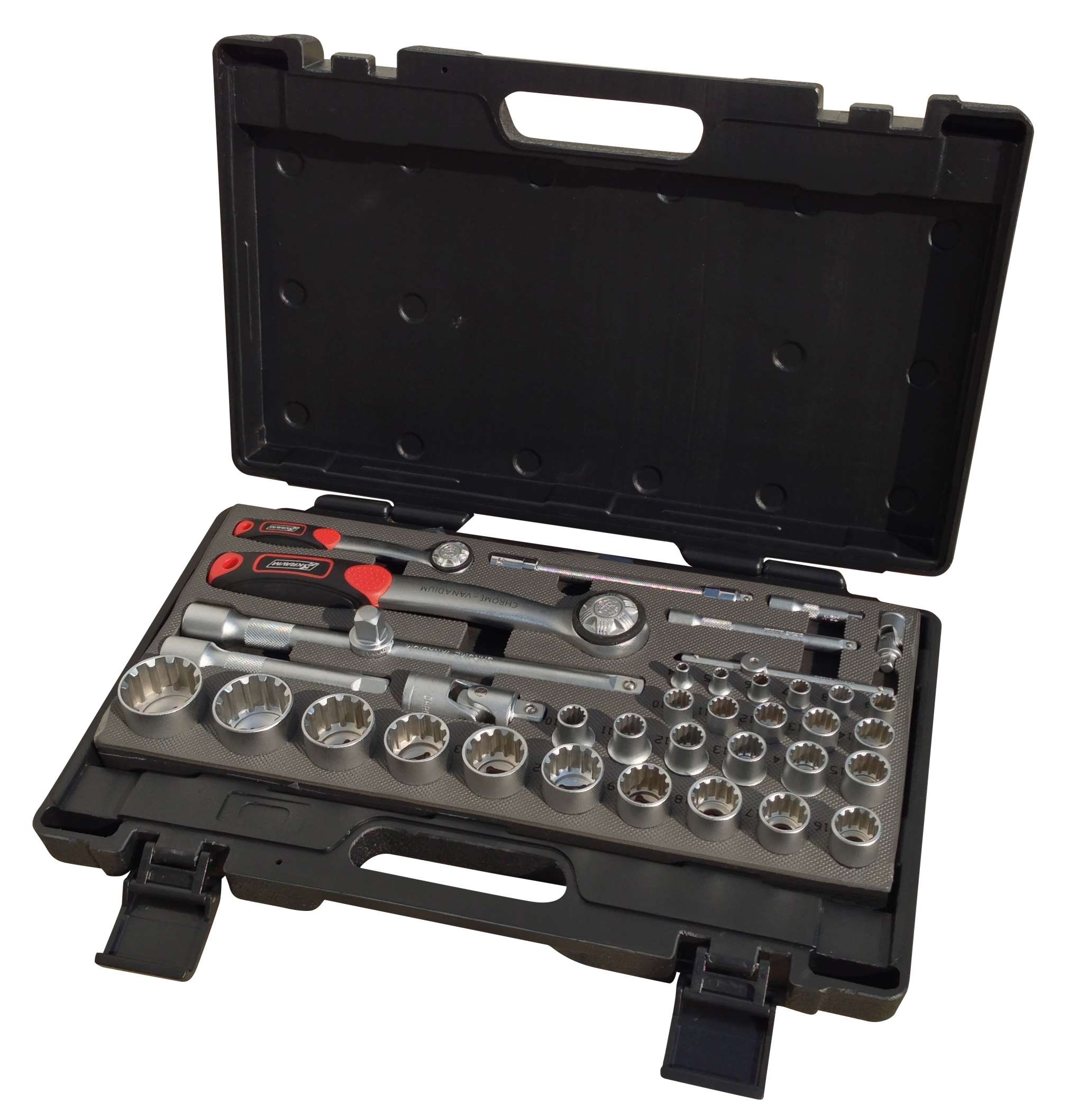 KRAVM E05939 Multi-point socket kit 38 pieces