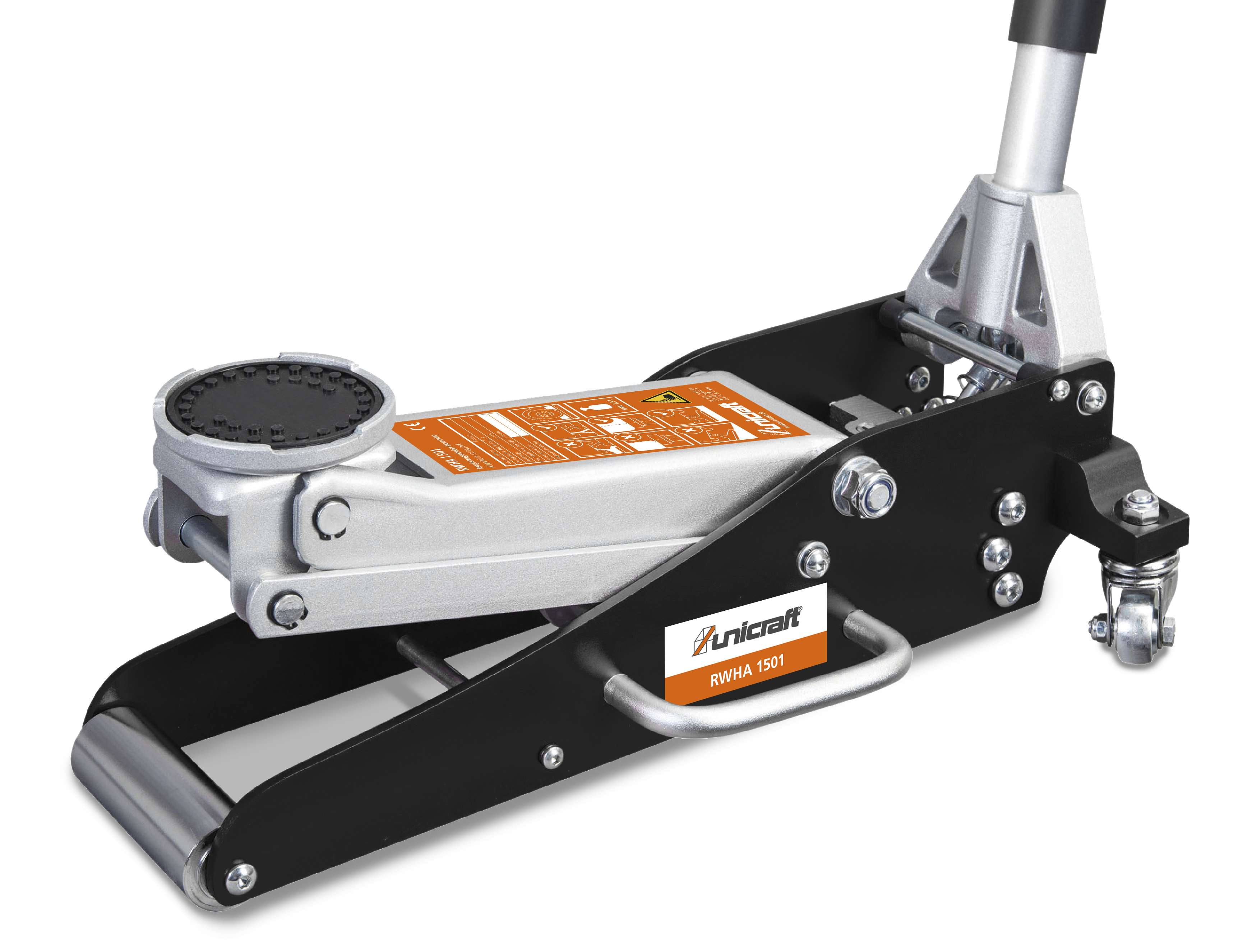 UNICRAFT 6201123 Aluminium trolley jack with double-action pump, capacity 1.5 t