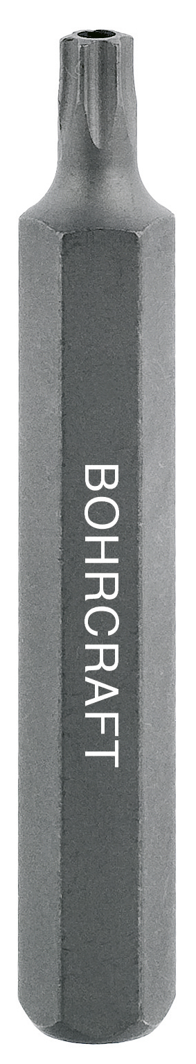 BOHRCRAFT 66151503075 Tamper-Resistant Torx Screw Inserts, 10 mm Hex Drive, T30 L=75 mm, pack of 5 pcs