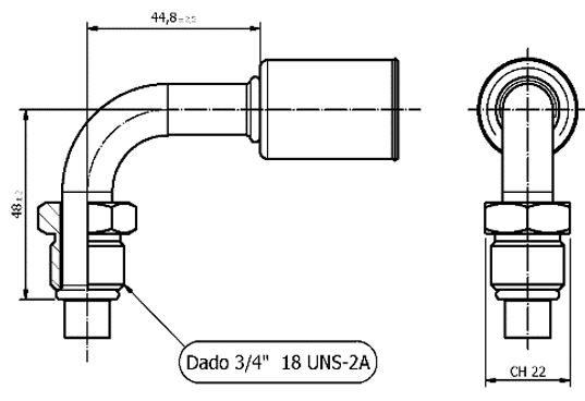 Raccordo MASCHIO 90° PER Tubo 13/32