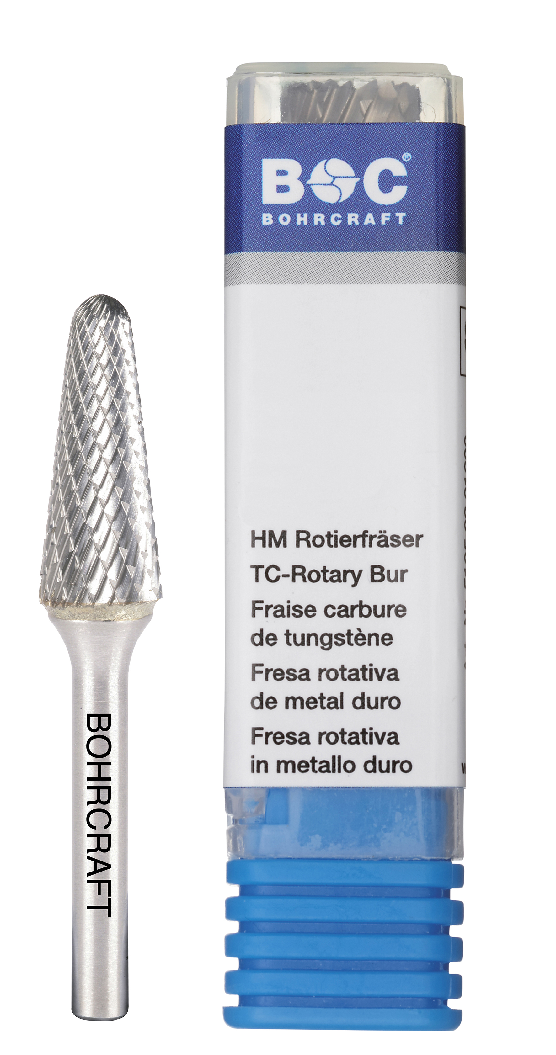 BOHRCRAFT 51500300303 Rounded tip rotary cutter in MD, L shape, DIN 8033 Z3-X, 3 mm shank ø 3 mm