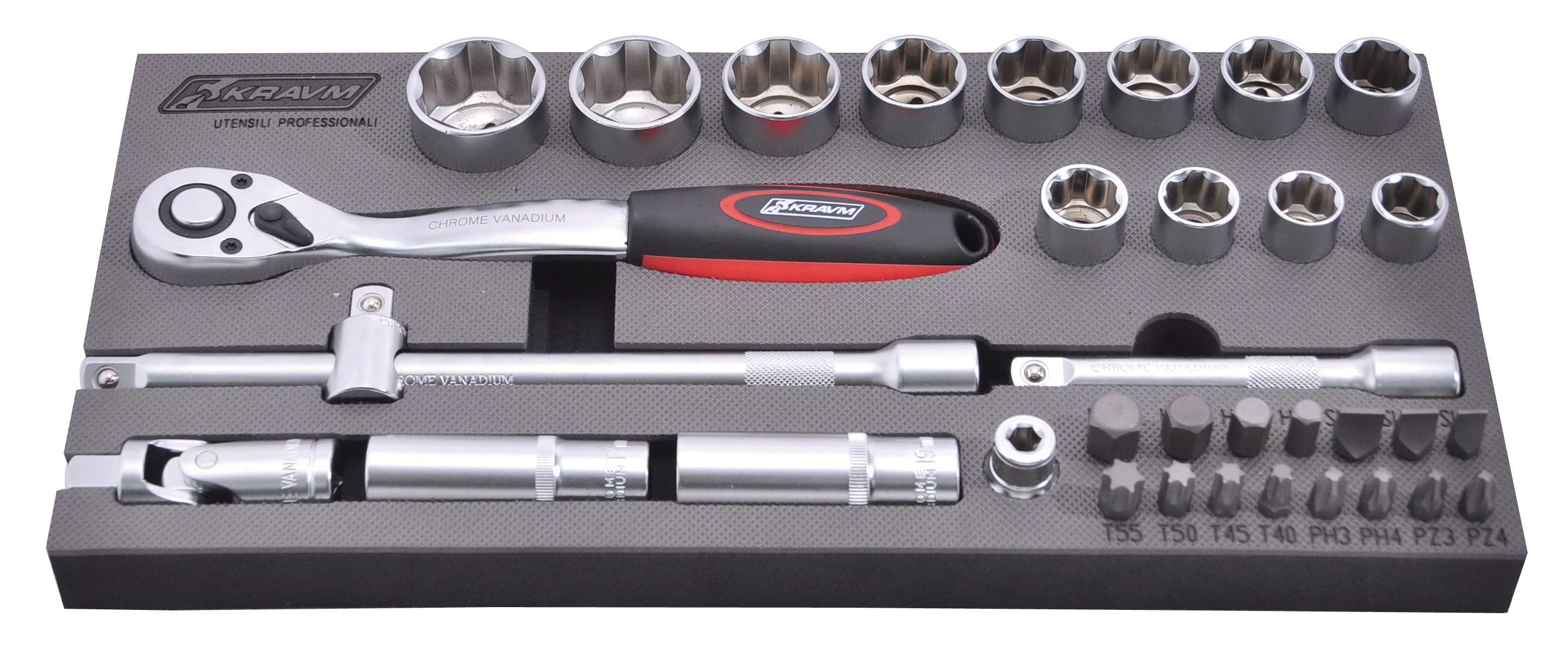 KRAVM E09068 1/2" Socket Wrench Set 35 pieces