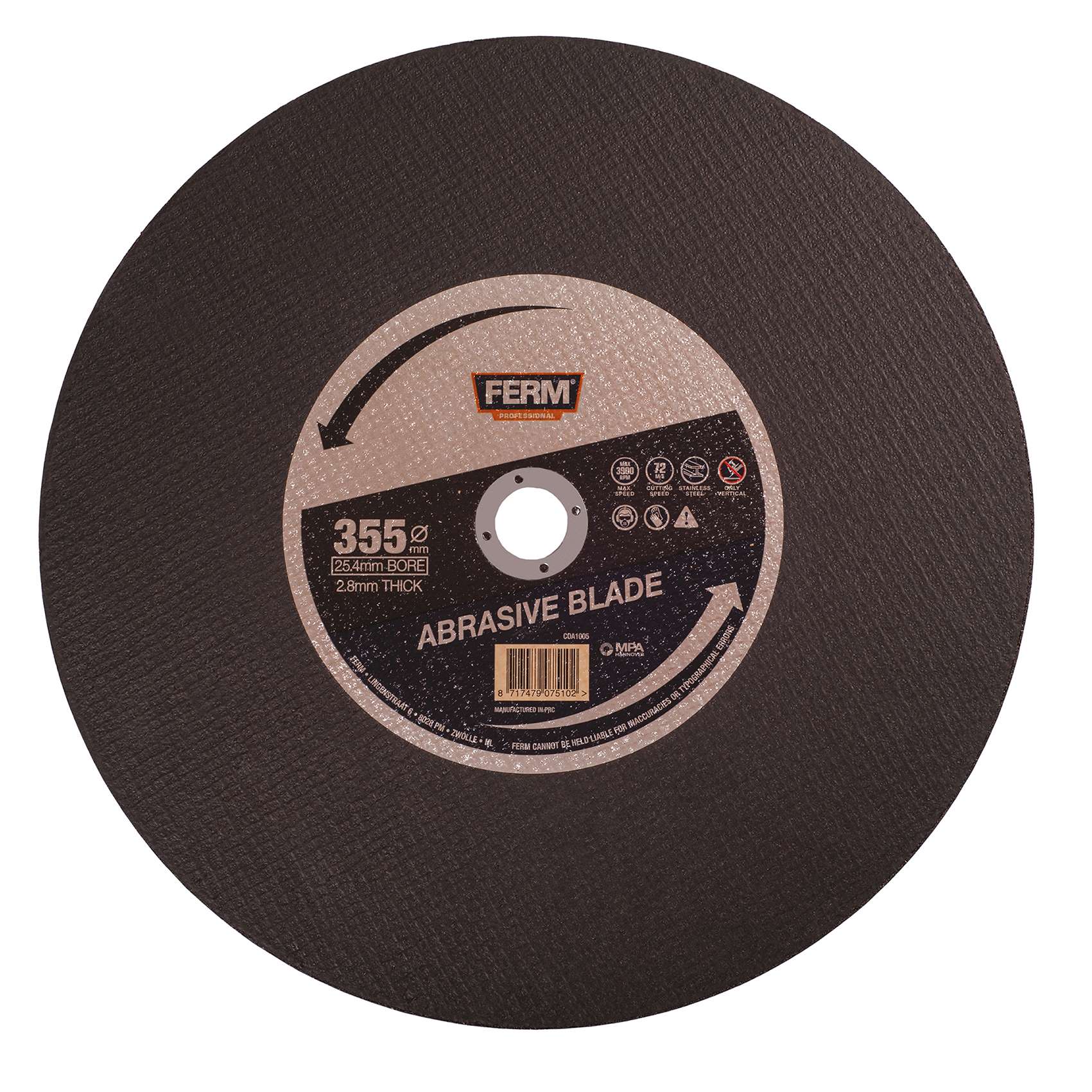 FERM COA1005 Cutting Disc 355x2.8x25.4mm for COM1007P
