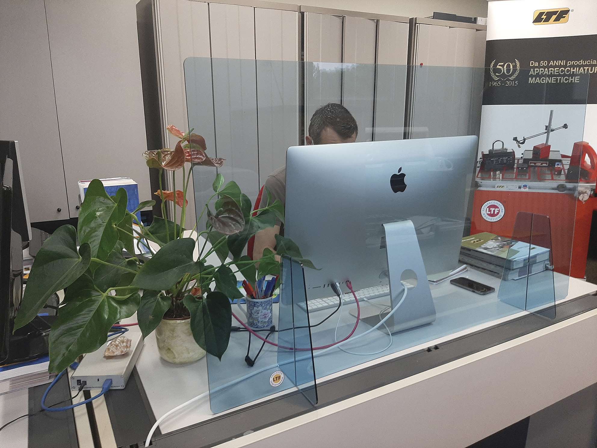 SAFETY EQUIPMENT 171.CV01PC Antibacterial divider 800x700 mm, with document slot opening