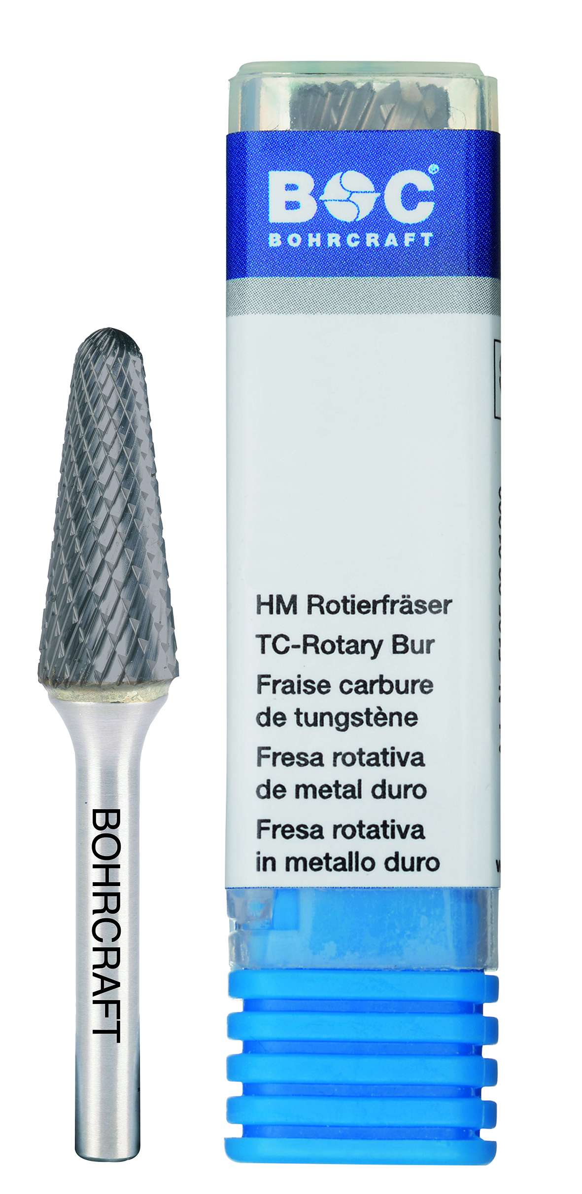 BOHRCRAFT 51510301200 Rounded tip rotary cutter in MD, L shape, DIN 8033 Z3-X TiAlN, 6 mm shank ø 12 mm