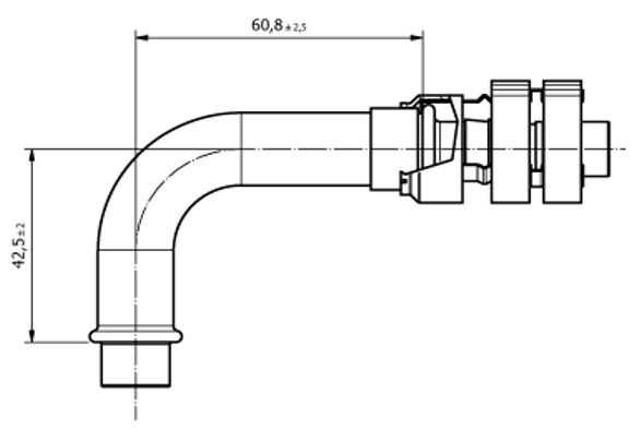 Pipe fitting FRIGOFLEX CLAMP 90° PER V.E. G