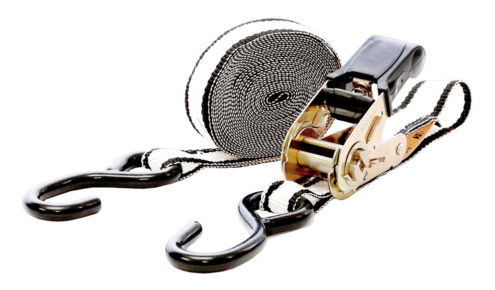 MURTRA 105S25/53-05BL Anchorage system with tensioner and hooks, 25mm wide, 5m long multicolour strap