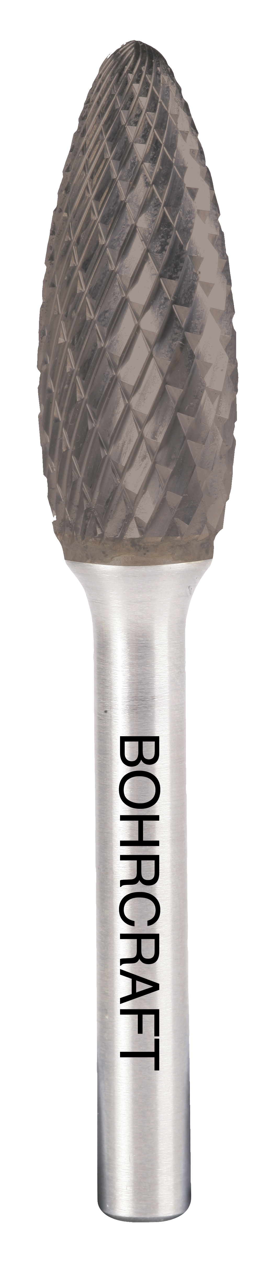 BOHRCRAFT 51360300800 Flame-shaped rotary cutter in MD, shape H, Z3-X TiAlN, 6 mm shank ø 8 mm