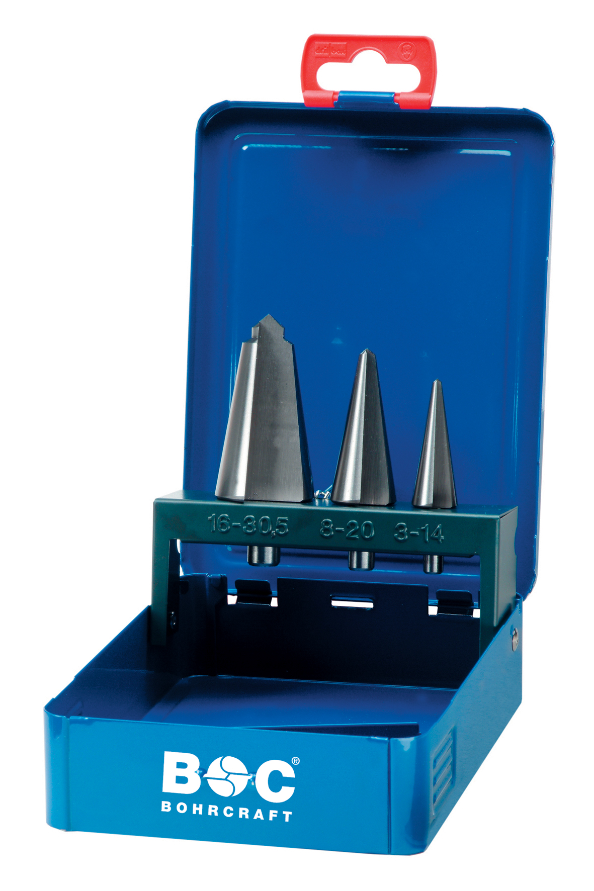BOHRCRAFT 17601410003 Set of 3 HSS step drill bits. Metal packaging
