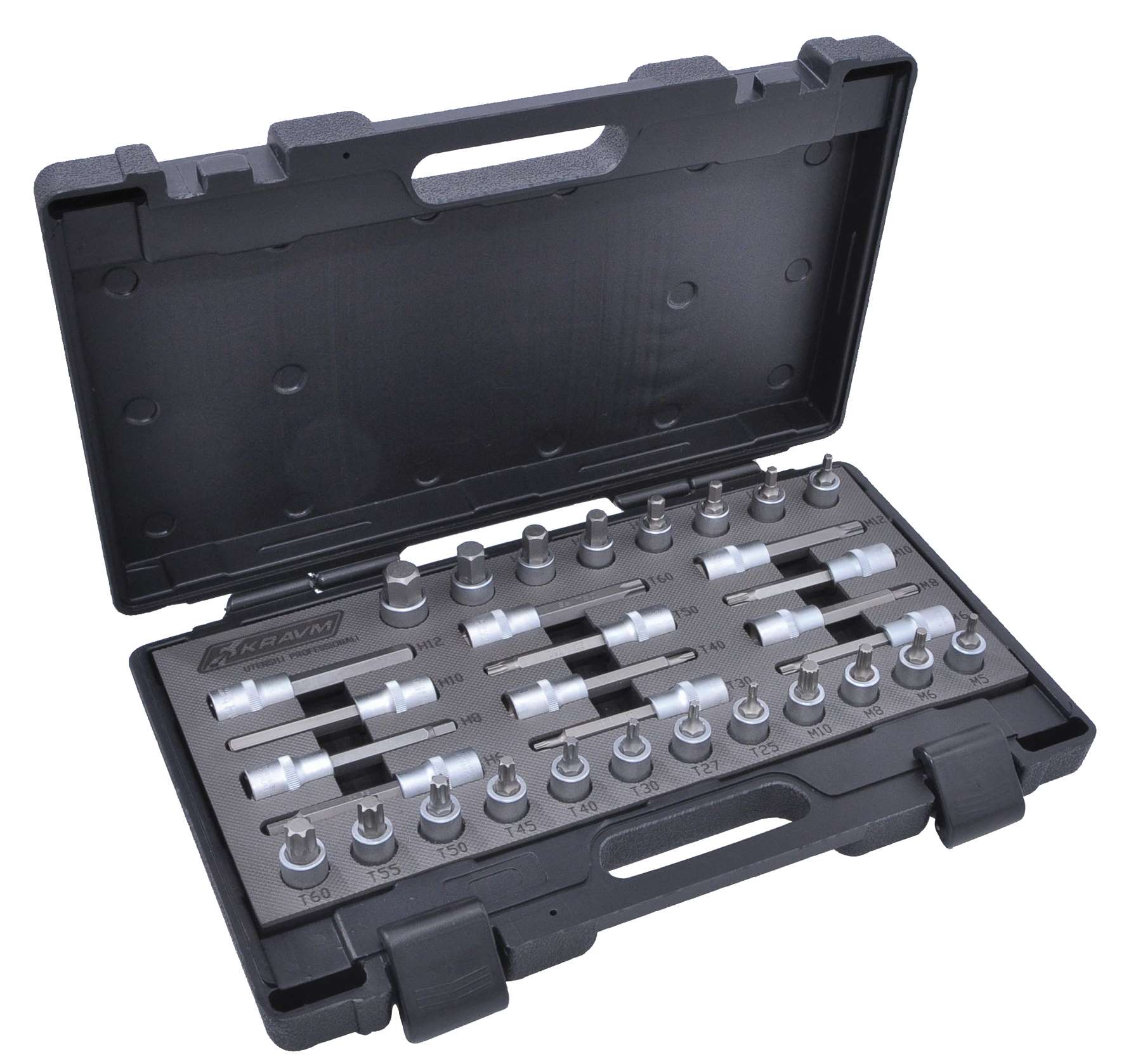 KRAVM E02011 Set of 32 socket inserts - ABS case