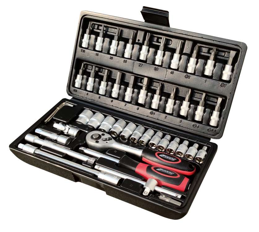 KRAVM E05968 46-piece socket set - ABS case
