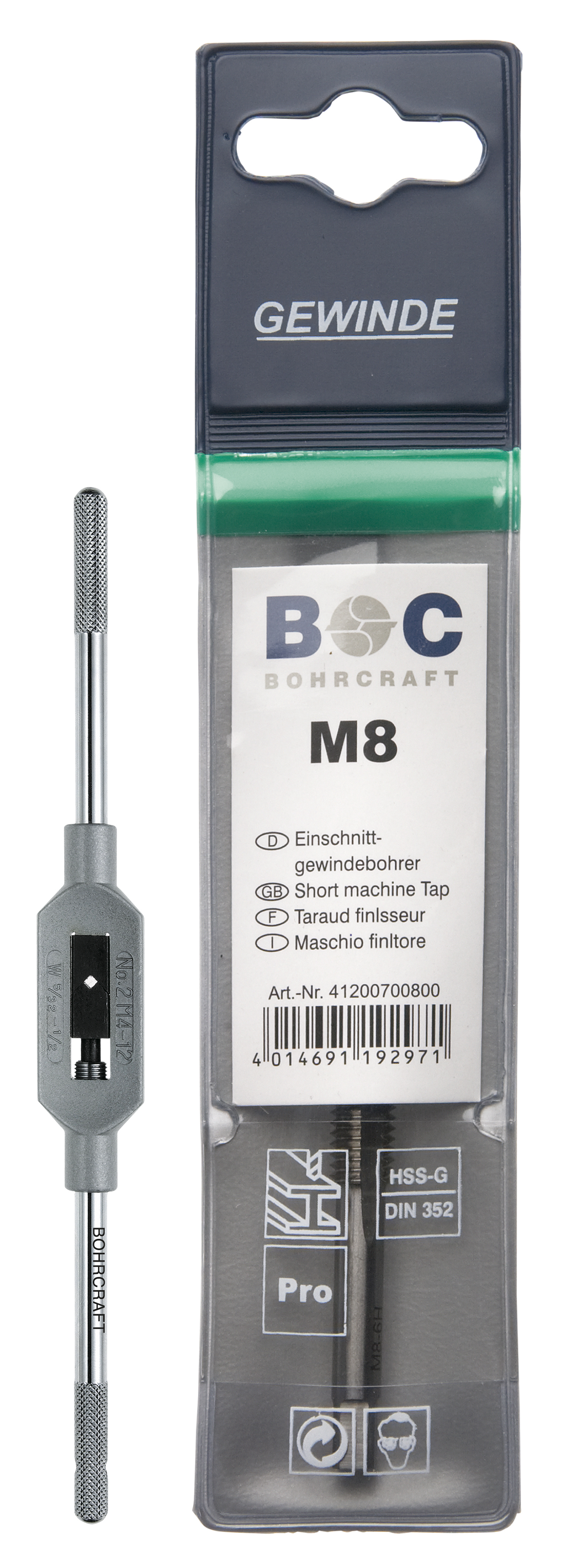 BOHRCRAFT 43000700000 Adjustable auger DIN 1814 Gr.0 pack of 1, plastic case