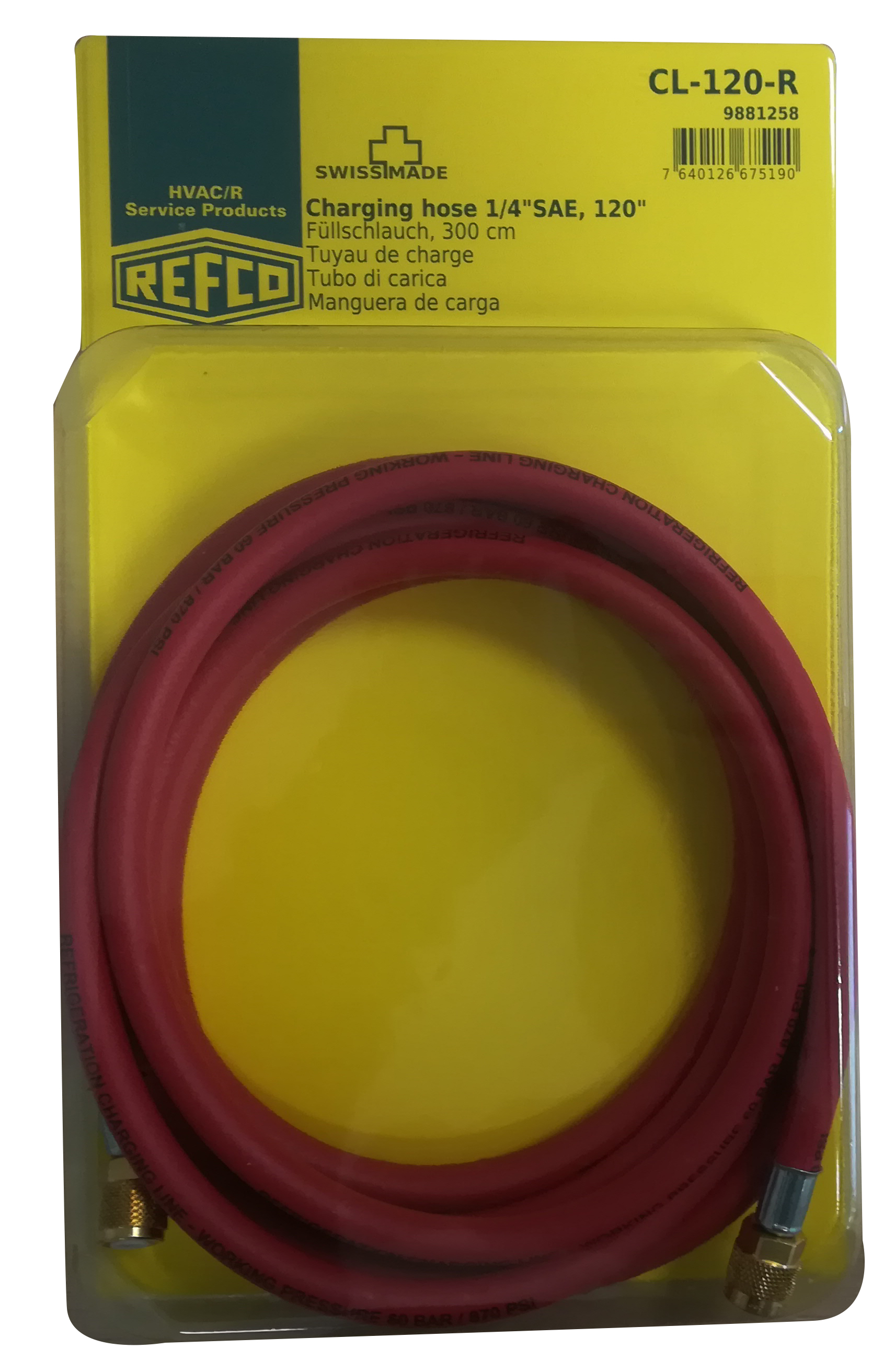 Tubazione FLEX 3MT SAE ATT.1/4 ROSSA