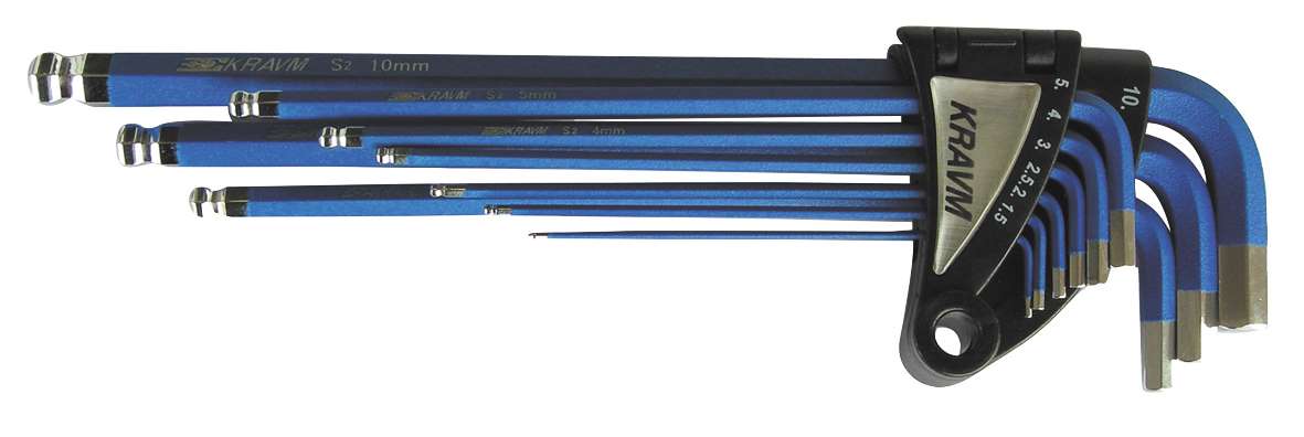 KRAVM E93023 Set of 9 coated hex keys 1.5-10 mm