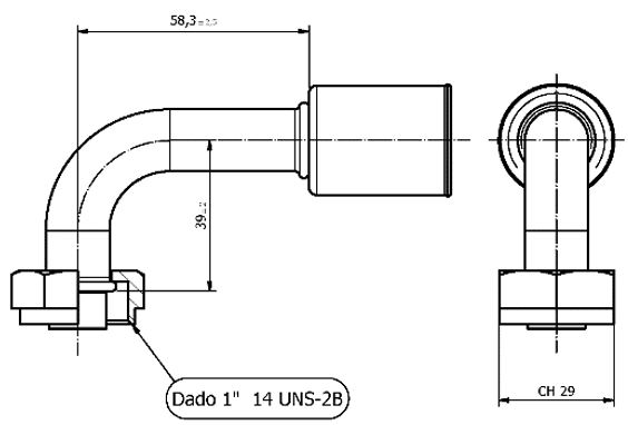 Pipe fitting 1/2 ROTALOCK 90°