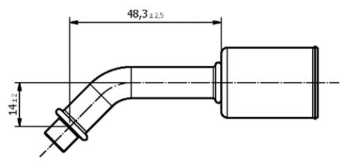 Raccordo PER Tubo 5/16 45° VALVOLA ESPANS. G6