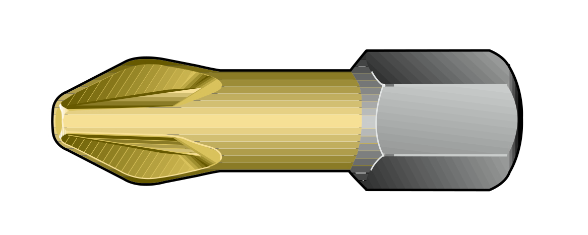 KRAVM E06205 Insert for Phillips screwdriver PZ3 half titanium l=25 mm