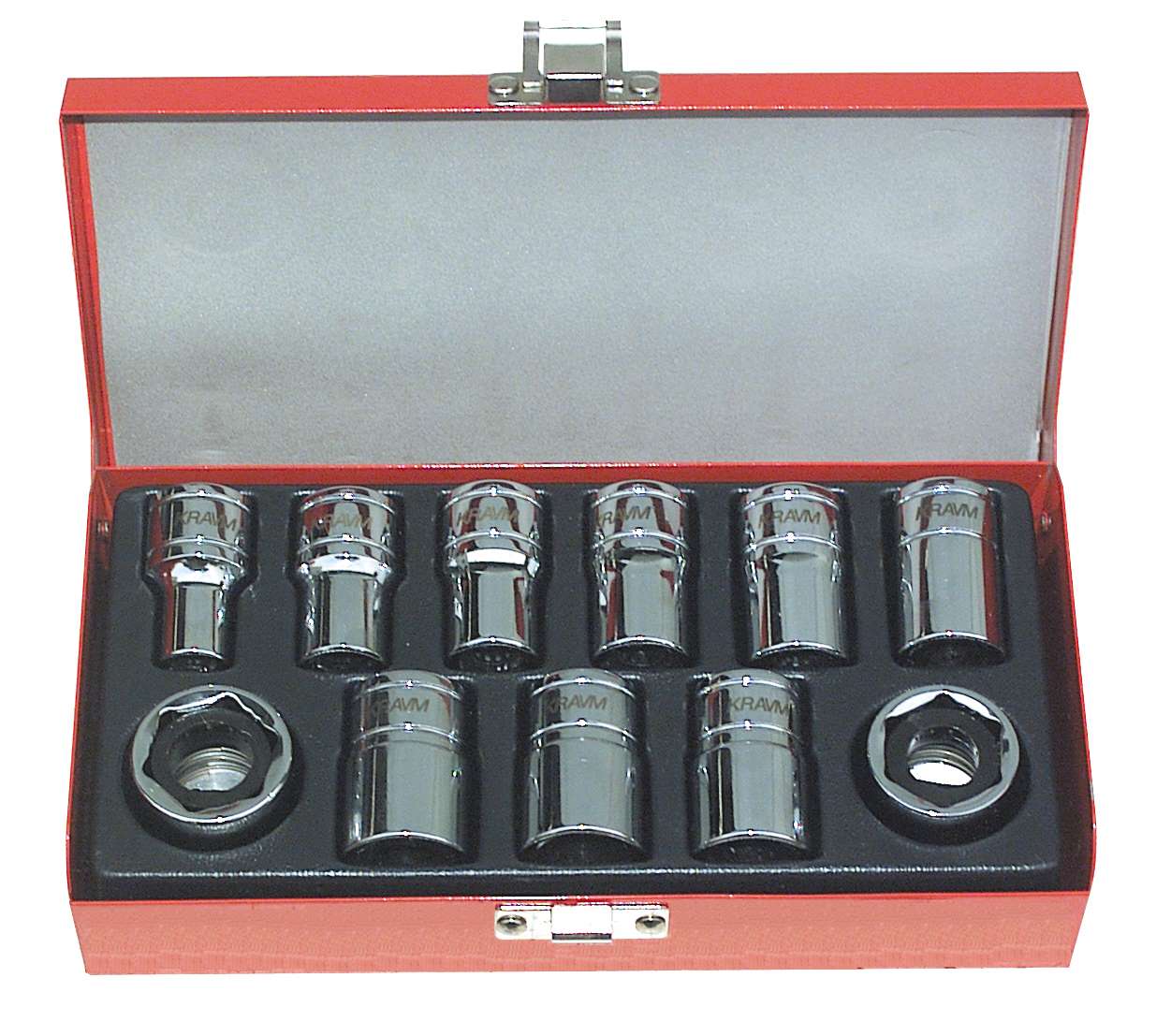 KRAVM K00021 Set of 11 magnetic 1/2" sockets
