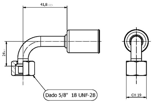 Pipe fitting 5/16 FEMALE 90° G6