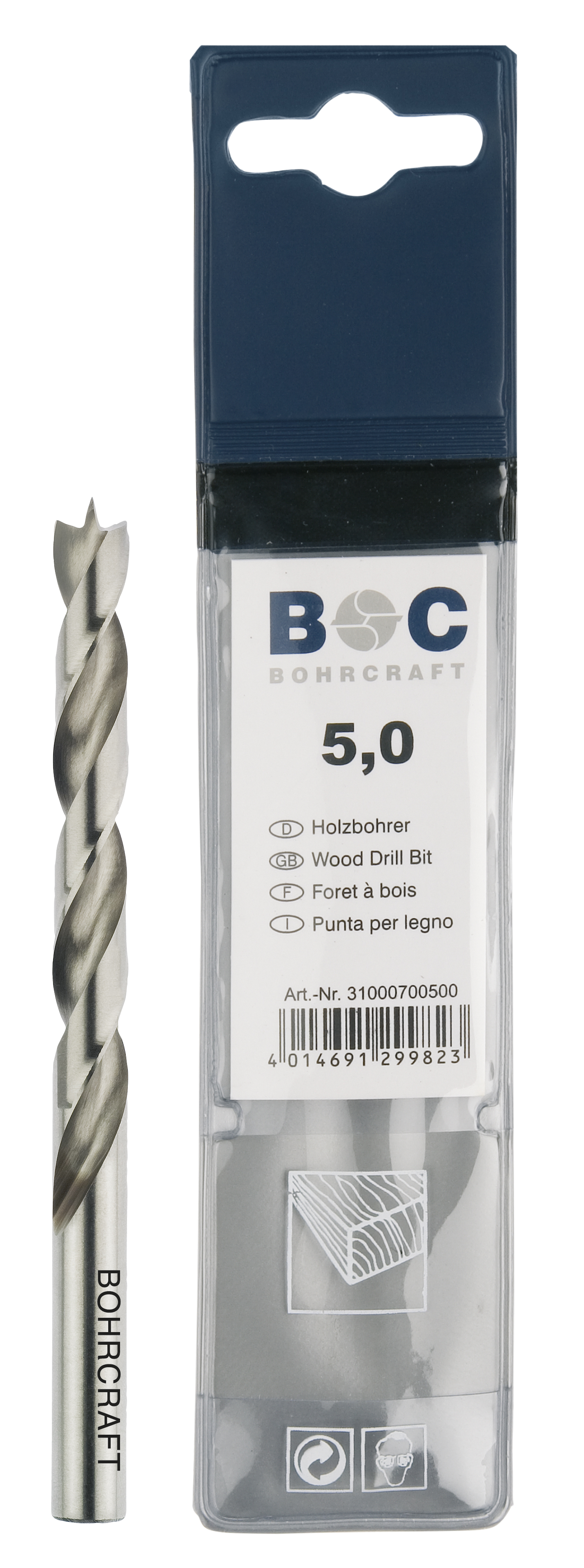 BOHRCRAFT 31100700300 HSS-G Wood Drill Bit, ground, ø 3.0 mm pack of 1 pc
