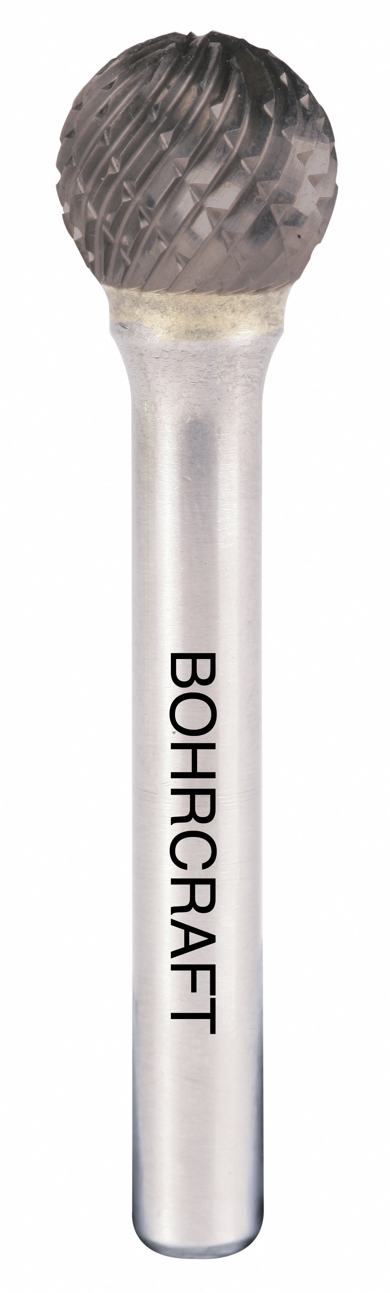 BOHRCRAFT 51160301200 Cylindrical rotary milling cutter with ball nose in MD, shape D, DIN 8033 Z3-X TiAlN, 6 mm shank, 12 mm diameter