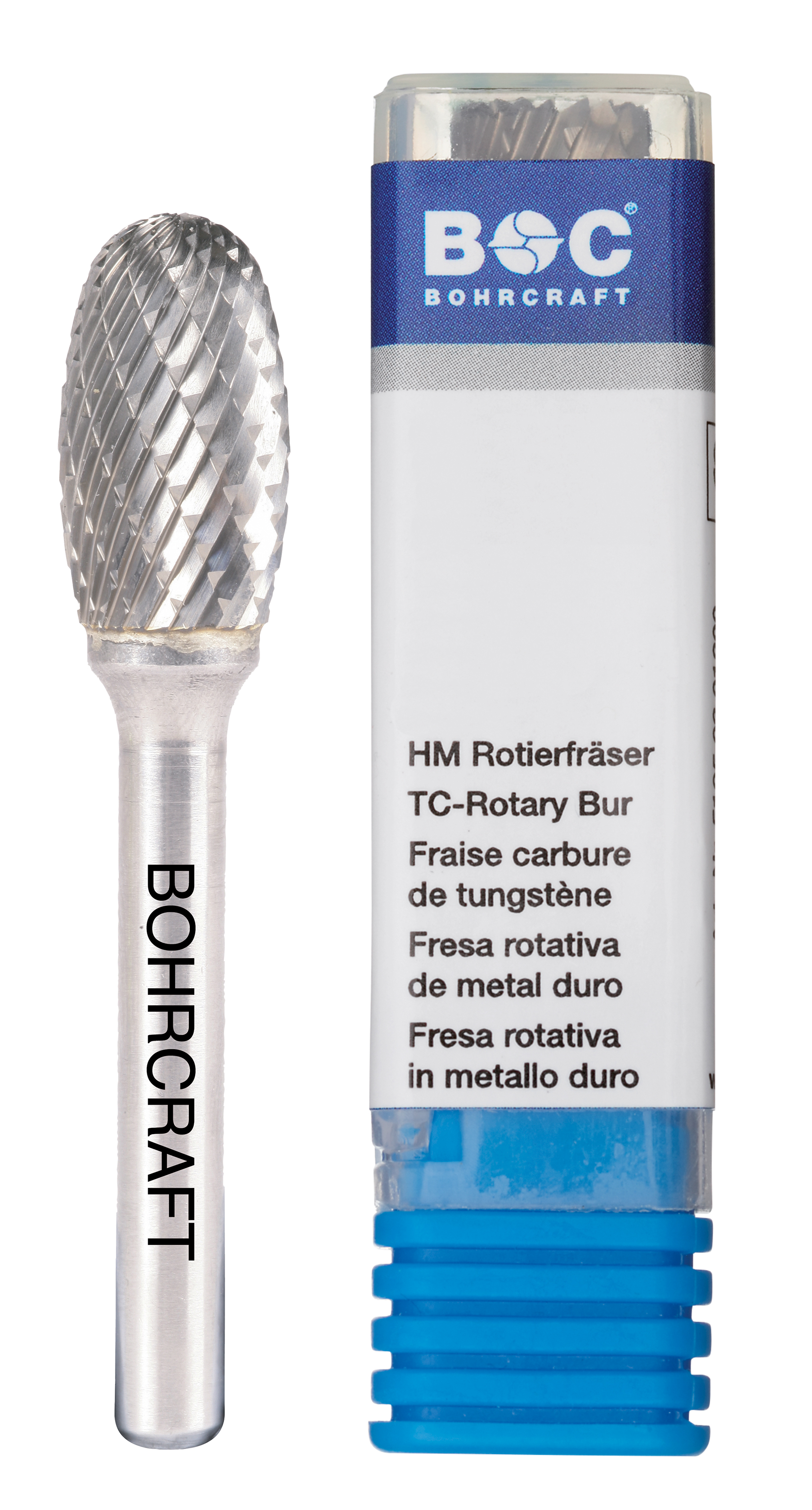 BOHRCRAFT 51200300603 Oval rotary cutter in MD, shape E, DIN 8033 Z3-X, shank 3 mm ø 6 mm