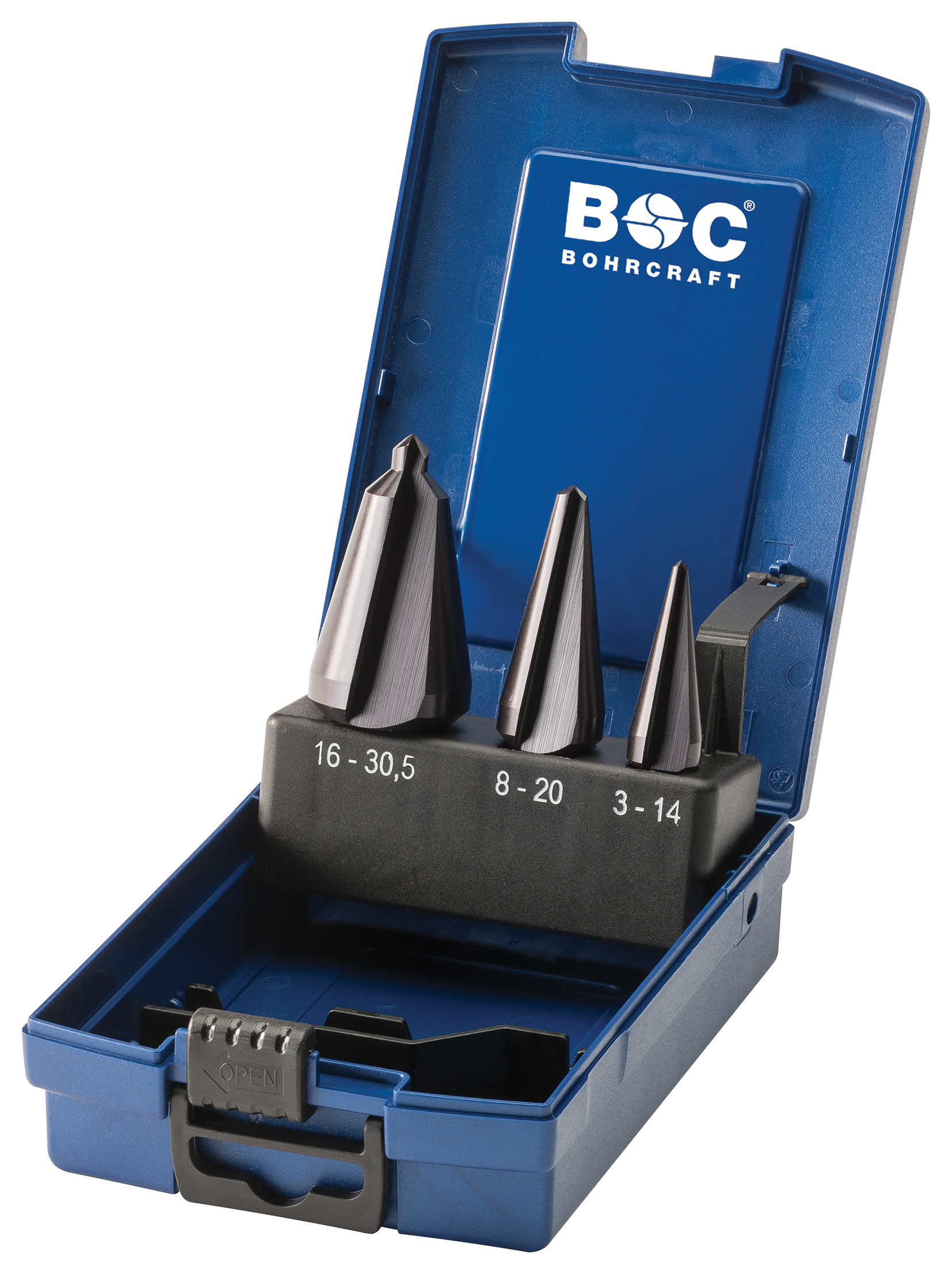 BOHRCRAFT 17621330003 HSS-TiAlN Step Drill Bit Set, 1/2A/3A, 3 pcs. ABS Case