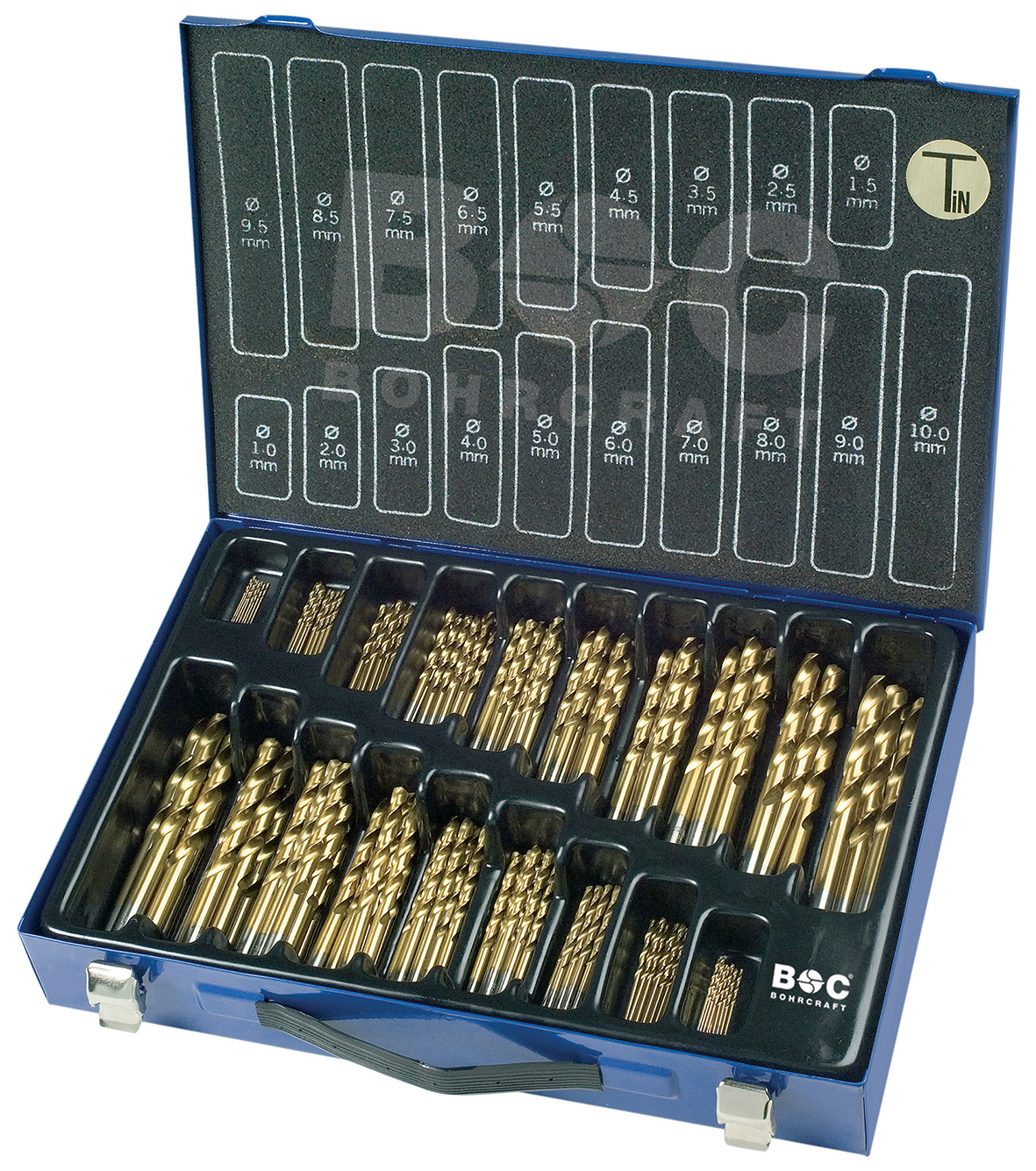 BOHRCRAFT 11301310130 Assortment of cylindrical HSS-TiN twist drills DIN 338, ø 1-6x0.5mm + 3.3/4.2 mm ø 1-6 mm, 130 pcs