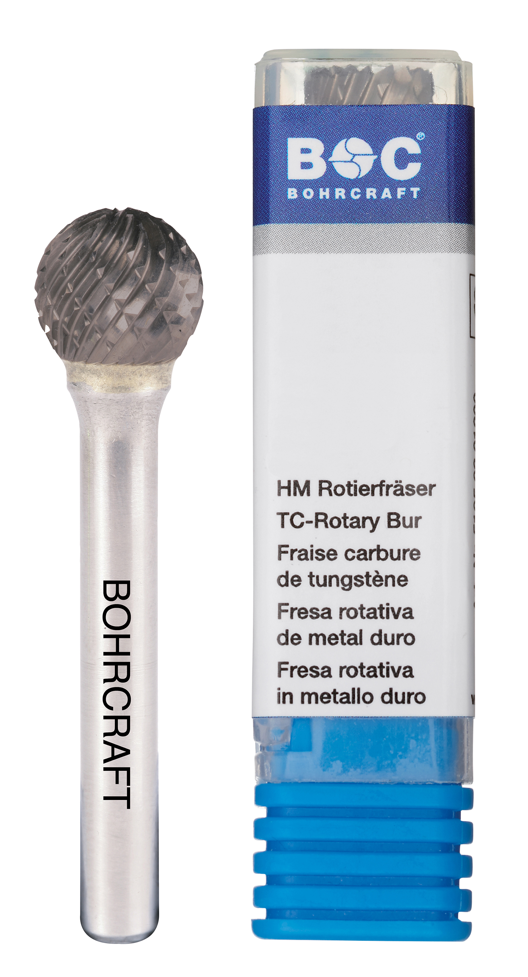 BOHRCRAFT 51130300303 Spherical cylindrical rotary cutter in MD, shape C, DIN 8033 Z-ALU, shank 3 mm ø 3 mm