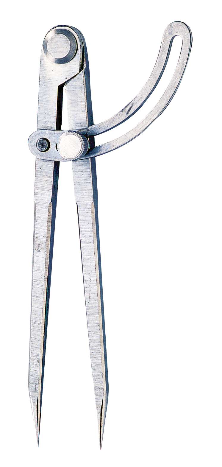 LTF 368.04 Compass with pointed tip, hinge, and 250 mm guide