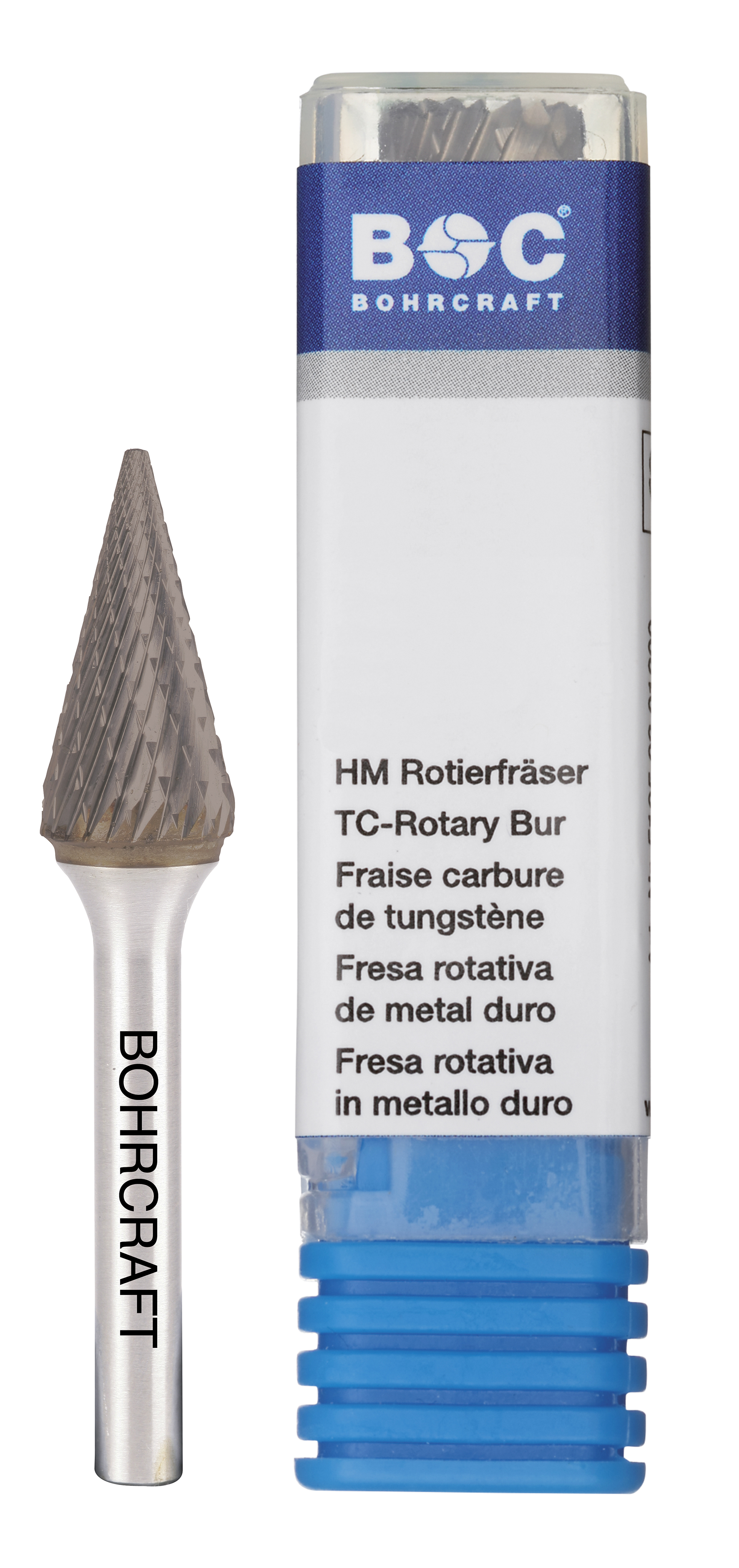 BOHRCRAFT 51560300303 MD conical rotary cutter, shape M, DIN 8033 Z3-X TiAlN, shank 3 mm ø 3 mm