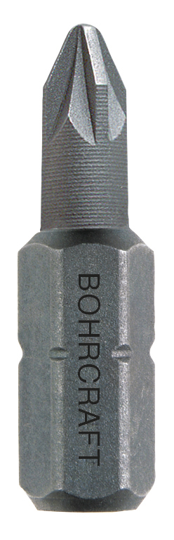 BOHRCRAFT 61301502025 Inserts for Pozidriv screws, narrow tip for drywall 1/4 PZ2 L=25 mm, pack of 100 pcs