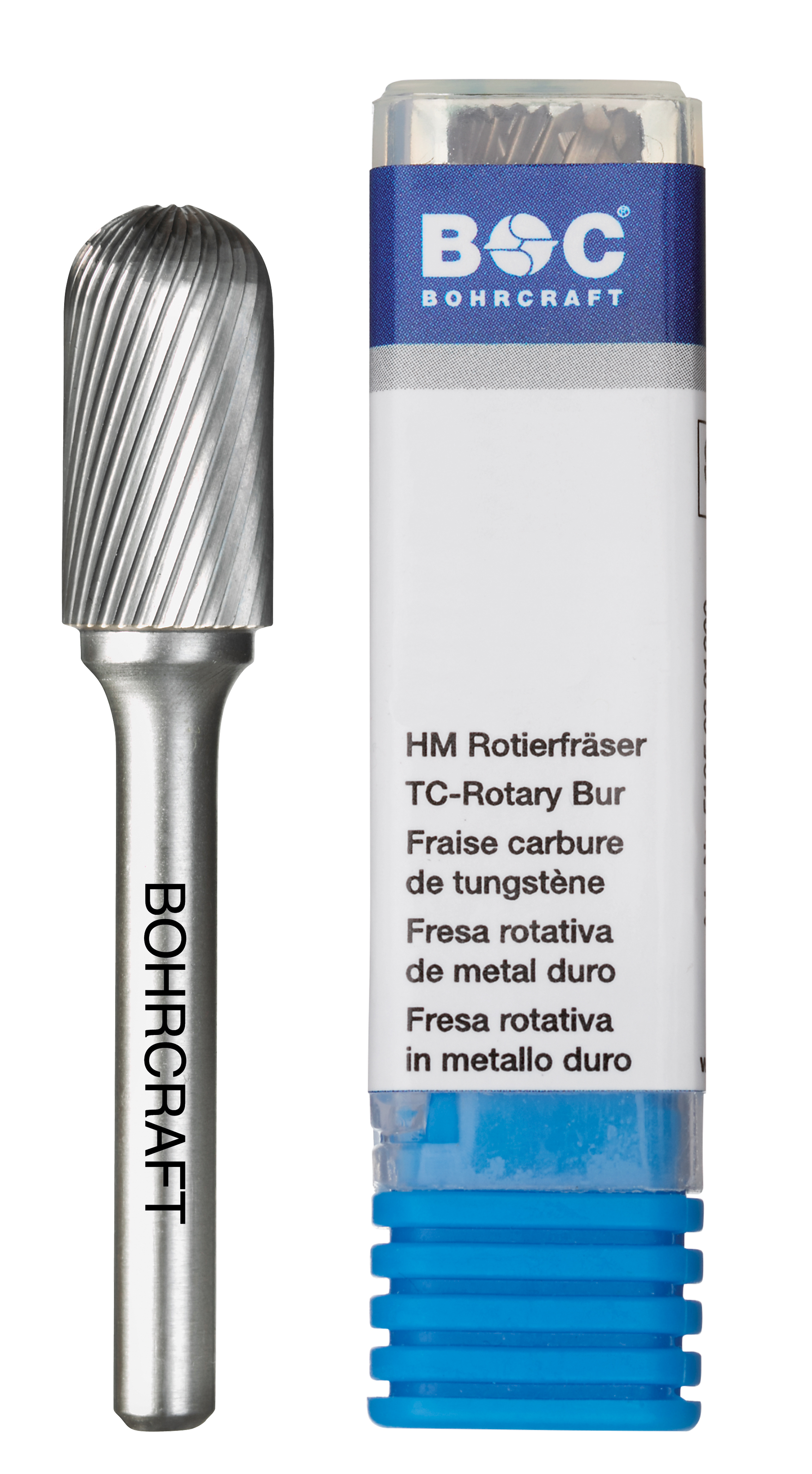 BOHRCRAFT 51140301000 Cylindrical spherical rotary cutter in MD, form C, DIN 8033 Z5, shank 6 mm ø 10 mm