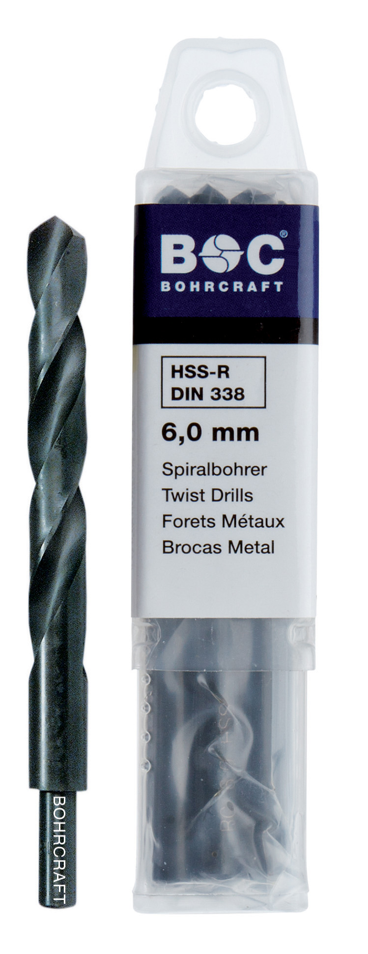 BOHRCRAFT 11090101950 Cylindrical Helical HSS Drill Bit DIN 338 rolled, reduced shank, ø 19.5 mm pack of 1 pc