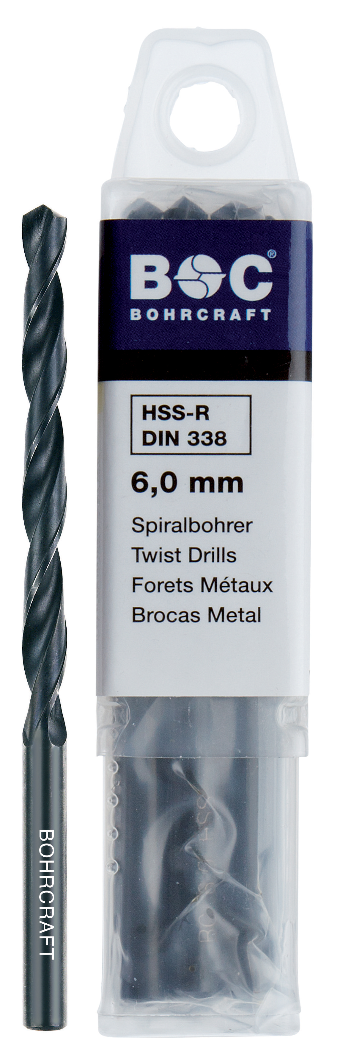 BOHRCRAFT 13400101250 Cylindrical Helical Point HSS Drill DIN 340, rolled, ø 12.5 mm 5 pcs