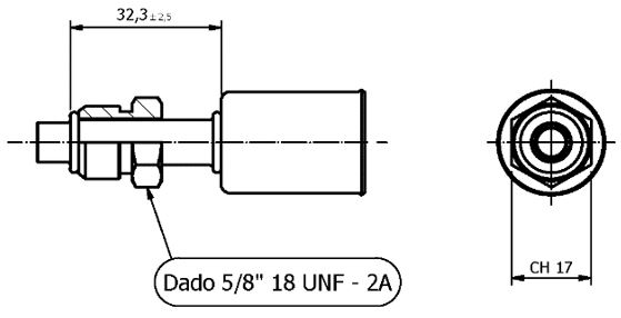 Pipe fitting 5/16 STRAIGHT MALE G6