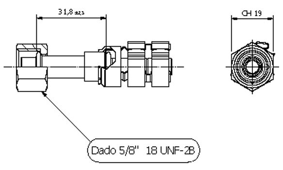 Fitting FRIGOFLEX G6 - 180° O'RING FEMM REC