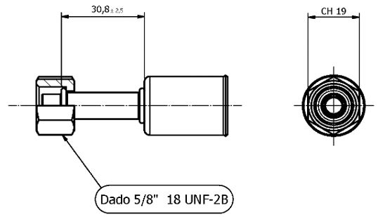 Pipe fitting 5/16 FEMALE STRAIGHT FOR G6