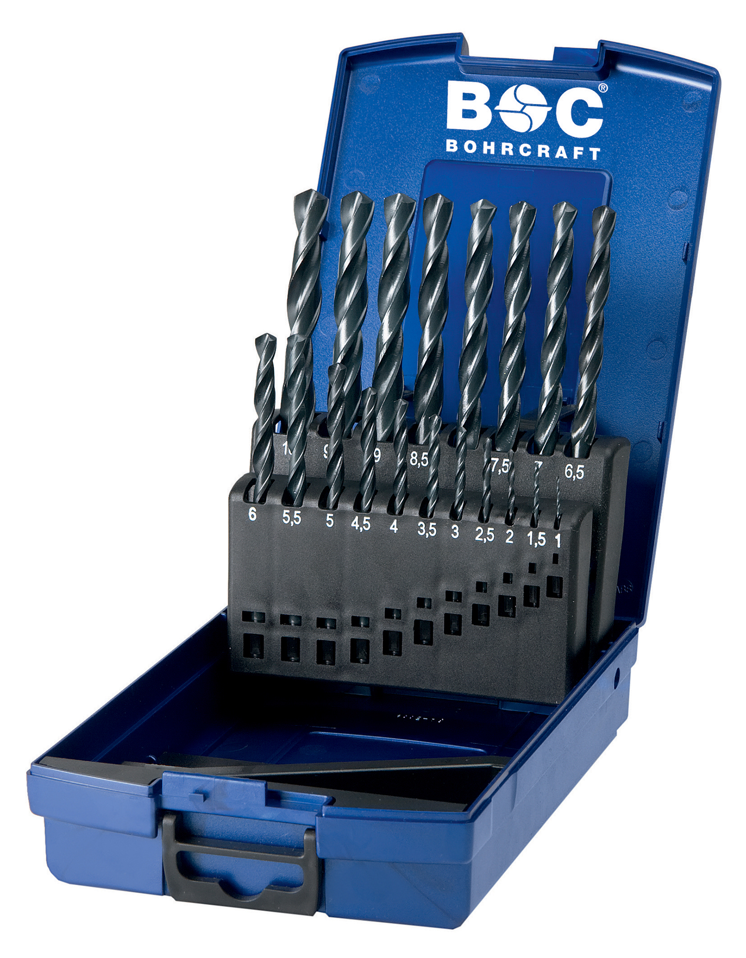 BOHRCRAFT 11401330024 Assortment of cylindrical HSS-E Co5 twist drill bits DIN 338, ø 1-10.5x0.5mm + 3.3/4.2/6.8/10.2, 24pcs