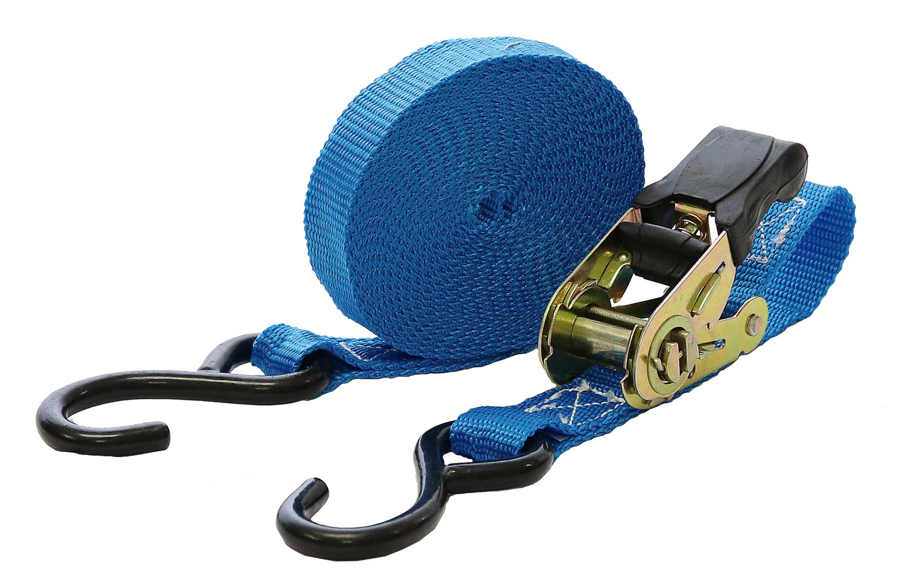 MURTRA 105025/53-05BL System with tensioner and hooks, 25mm wide, 5m long blue strap