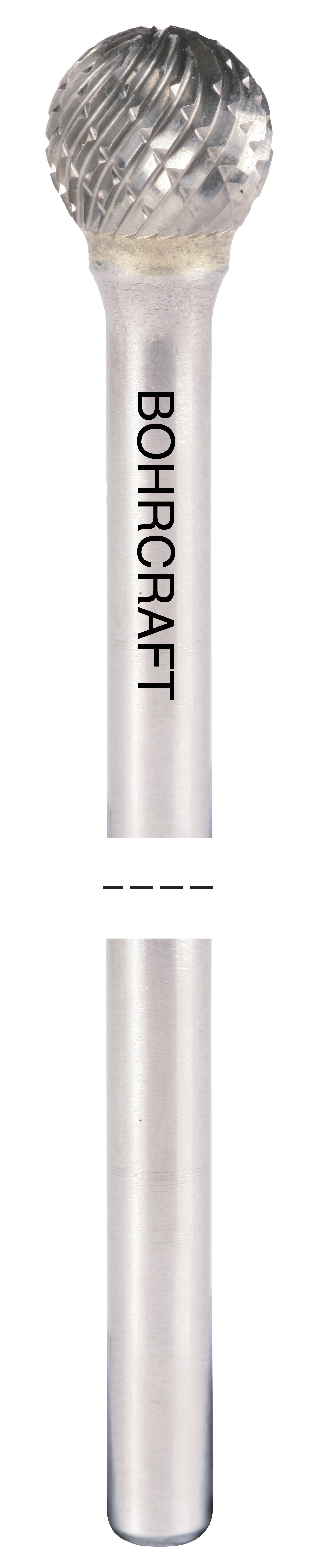 BOHRCRAFT 51150310170 Cylindrical rotary cutter with ball head in MD, shape D, Z3-X, 6 mm shank, 10 mm diameter, long series 170 mm