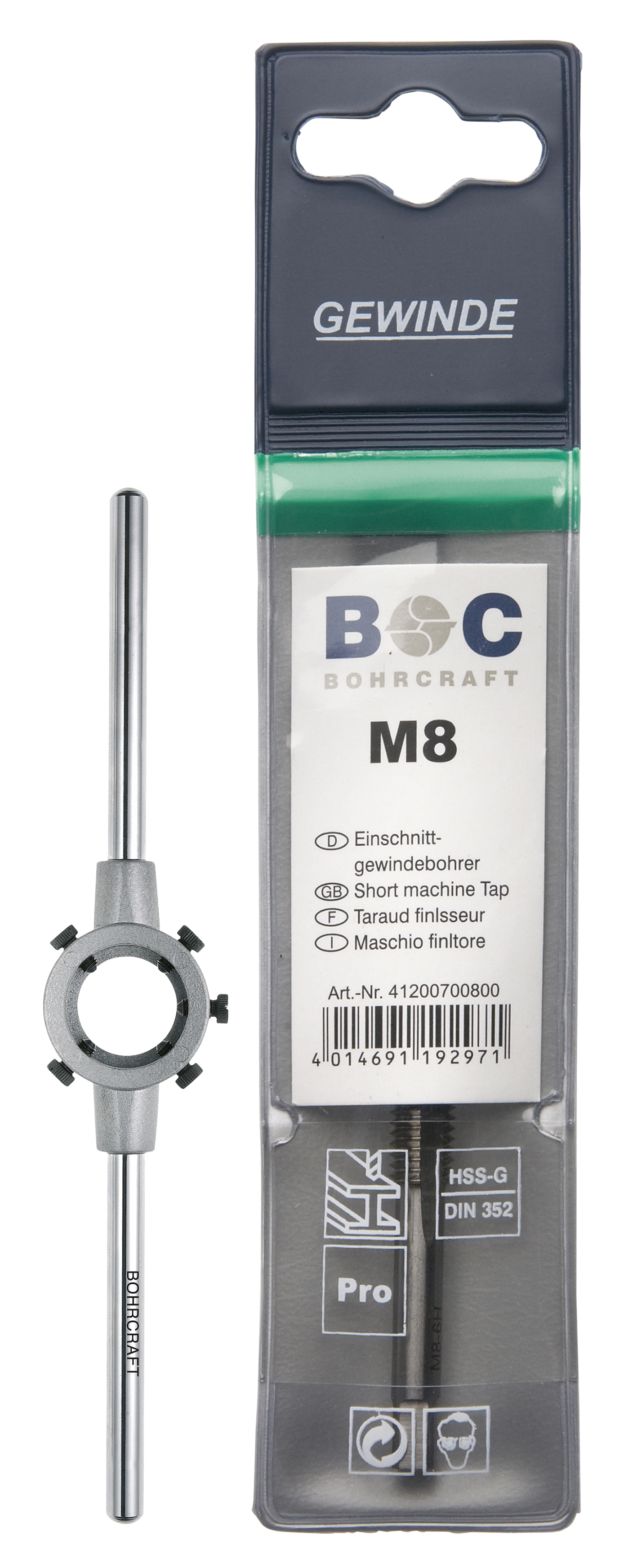 BOHRCRAFT 44000702007 Round die holder DIN 225 Gr.2, pack of 1 pc