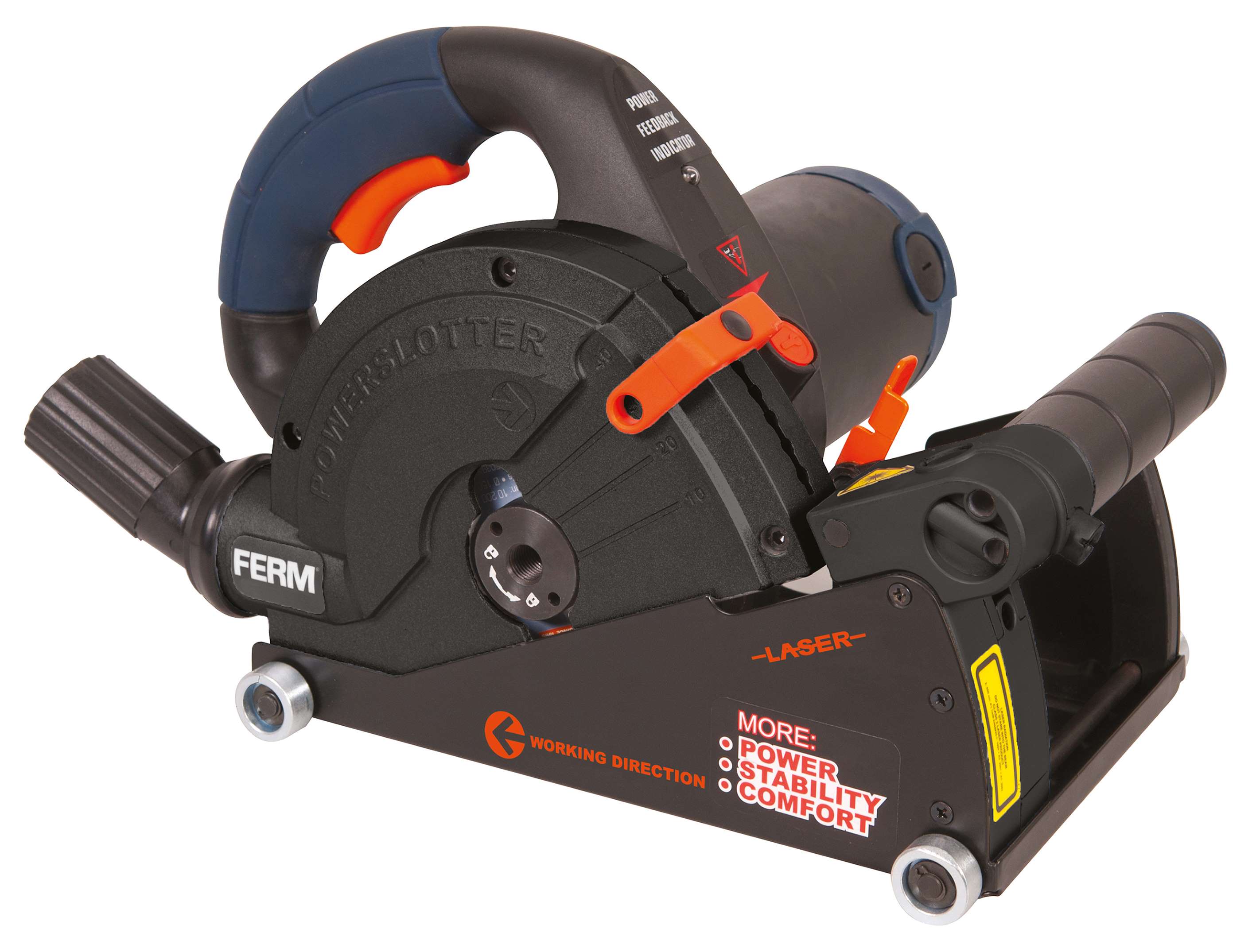 FERM WSM1008 Wall Groover 1600W, no-load speed 6000 rpm, 150 mm disc diameter, weight 9 kg, laser pointer