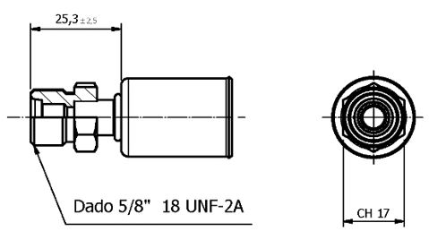Raccordo MASCHIO FISSO 180° O-RING Tubo G6