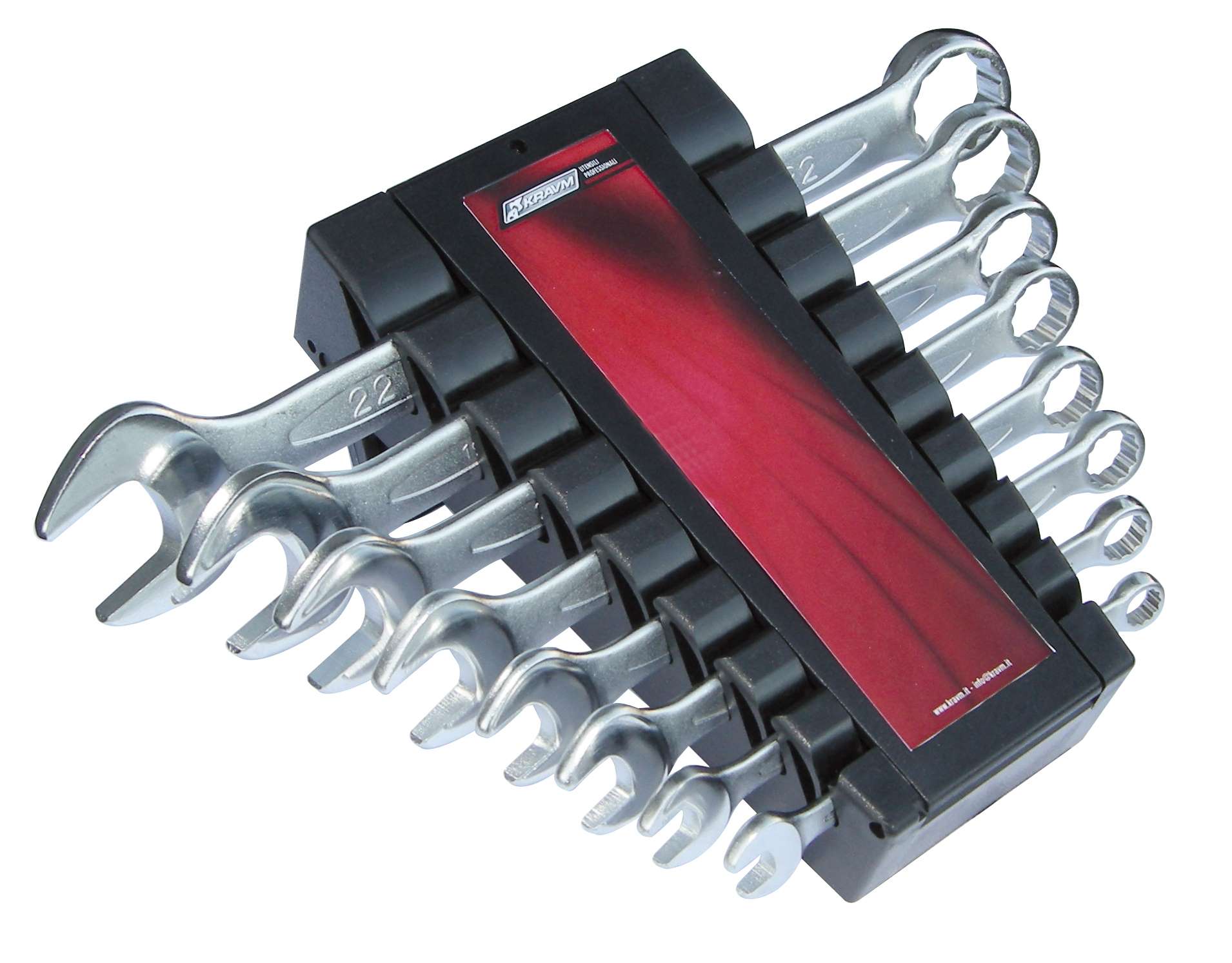 KRAVM E07000 Set of 8 combination wrenches 8-22 mm